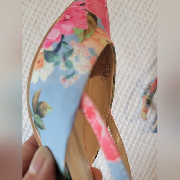 Nine West Floral Slingback Heels - Pink and Blue - Picture 9 of 9
